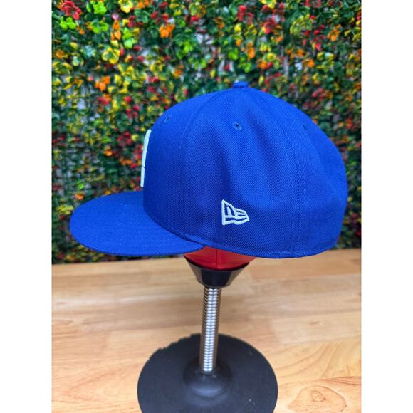LA Los Angeles New Era x Supervsn Collab Hat Cap Emmbroidered Blue White 7 3/4 - Picture 4 of 14